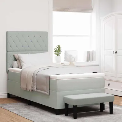 Image de Maison Exclusive - Lit à ressorts avec matelas Gris clair 100 x 200 cm Velours