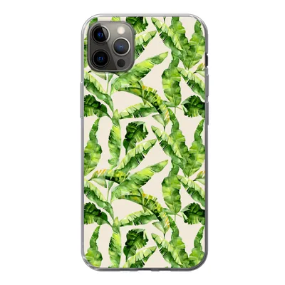 Produktbild von MuchoWow® Handyhülle Schutzhülle Hülle für iPhone 13 Pro Max Palmenblatt - Muster - Tropisch Silikon Softcase Handy Hülle - Mobiltelefon