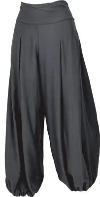 Produktbild von Boho Pluderhose, Muckhose, Haremshose - Anthrazit, Damen, Grau, Viskose, Größe: S/M
