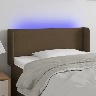 Produktbild von The Living Store LED Kopfteil Dunkelbraun 83x16x78/88 cm Stoff
