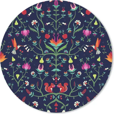 Produktbild von MuchoWow® Mauspad Mousepad Blumen - Eichhörnchen - Muster 20x20 cm - Mousepads - Maus Mat - Pad - Mausunterlage - Schreibtischmatte