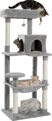 Produktbild von Katenspielgerät, Stabiles Aktivitätszentrum, Katzturm mit Hammock und Schlauchhaus.