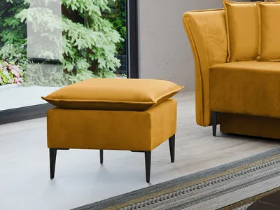 Immagine prodotto di Piccolo pouf KURI - senape / gambe nere