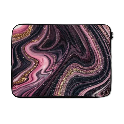 Produktbild von MuchoWow® Laptop Hülle 13 Zoll Marmoroptik - Rosa - Lila - Gold - Luxus - Marmor Laptoptasche - Laptophülle - Sleeve - Rundumschutz