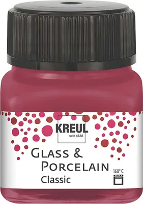 Immagine prodotto di KREUL 16207 KREUL Colore per vetro e porcellana Classic, rosso granato, 20 ml