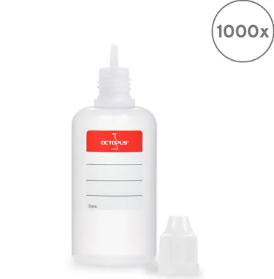 Obrázok produktu pre 1000 plastových fliaš 50 ml LDPE, G14, kvapkadlo, biely uzáver