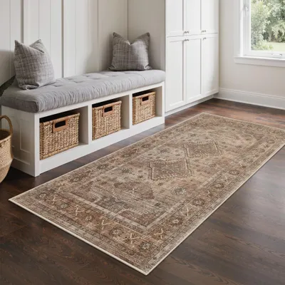 Productafbeelding van Elzusha - Vintage Oosters Vloerkleed 80x150 cm voor Woonkamer en Slaapkamer