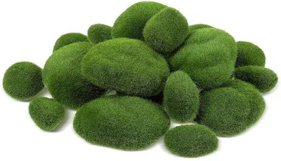 Immagine prodotto di Sfere decorative in plastica color verde: pietre naturali per piccoli giardini, terrazze da fiaba e terrari fai da te.