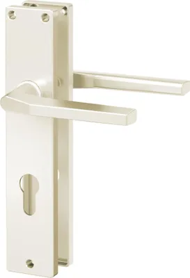 Produktbild von BASI - Langschild-Drücker-Garnitur - ZB 4100 - Alu F2 - eckig - Lochung: Profilzylinder - 7420-1202