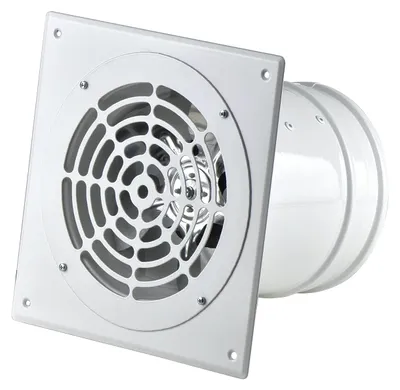 Obrázok produktu pre Priemyselný kovový ventilátor 160 mm – axiálny potrubný ventilátor na montáž na stenu a strop