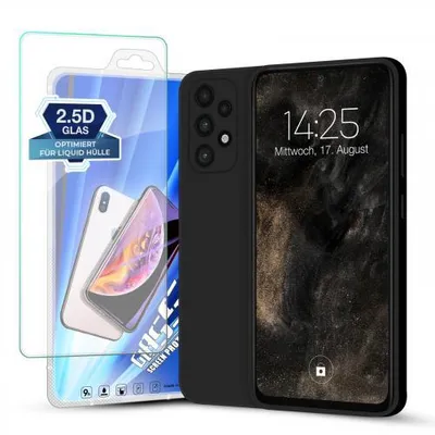 Produktbild von Liquid Silikon Hülle für Samsung Galaxy A53 5G - Farbe: Schwarz - Modellkompatibilität: Für Samsung Galaxy A53 5G - Displayglas: Mit 9H Displayglas