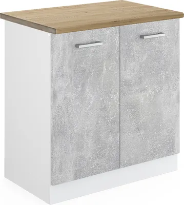Image de Meuble bas sous-évier Vicco R-Line Béton 80cm , PT Chêne, Model 45859