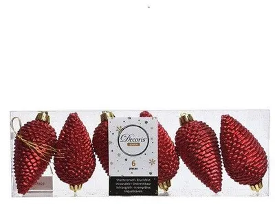 Produktbild von Christbaumschmuck Zapfen bruchfest Ø 4,5 cm H 8 cm 6 Sück rot