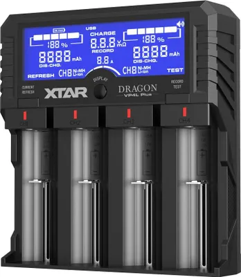 Produktbild von Xtar VP4L Plus "Dragon" - Ladegerät für Li-Ion, Ni-MH und 3s Akkupacks