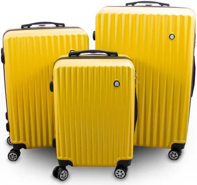 Produktbild von Barut Kofferset 3-teilig Reisekoffer Trolley Hartschalenkoffer ABS Teleskopgriff Modell General (Gelb) MS-17072