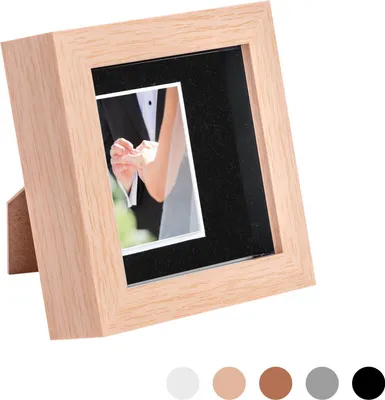 Produktbild von Nicola Spring 4 x 4 3D Shadow Box Bilderrahmen - Craft Anzeigen Bilderrahmen mit 2 x 2 Montieren - Glas Aperture - hellen Holz / Schwarz