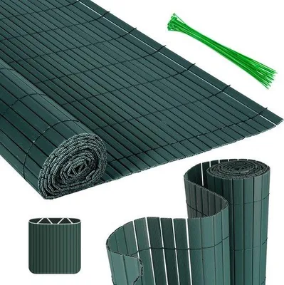Immagine prodotto di Recinzione da giardino in PVC da 4 m – a forma di W, resistente al vento e alle intemperie, resistente ai raggi UV – per giardino e terrazza – verde