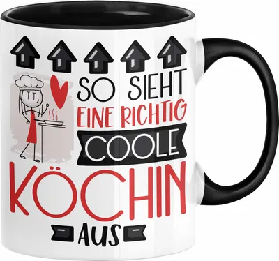 Produktbild von Köchin Geschenk Tasse Lustig Geschenkidee für Köchin Geburtstag So Sieht Eine Richtig Coole Köchin Aus Frauen Spruch (Schwarz)