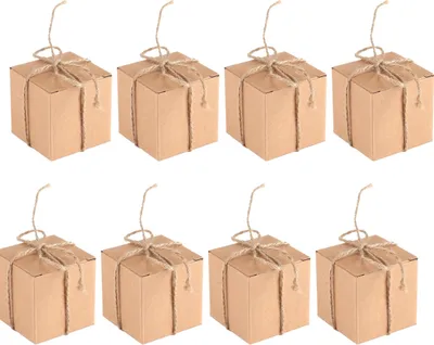 Zdjęcie produktu dla Pudełko z papieru pakowego, Pudełko na prezenty z papieru pakowego, Pudełko na cukierki z papieru pakowego, Pudełko na upominki ślubne, Pudełko na cukierki ślubne