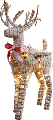Produktbild von Näve Leuchten LED-Weihnachtsdeko "RENTIER" LED-Weihnachtsdeko "RENTIER" LED-Weihnachtsdeko "RENTIER", Deko im Landhaus Stil, aus Kunststoff in natur, 40 x 10 x 40 cm, mit LED Platine – für Innenräume – Batteriebetrieb – Timerfunktion – Schiebeschalter