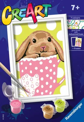 Immagine prodotto di Ravensburger CreArt Bunny Cup - Colorare con i numeri per bambini