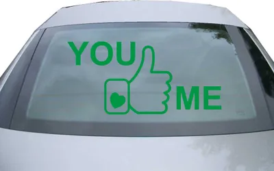 Produktbild von Indigos UG - Aufkleber Heckscheibe & Motorklappe DE6398 - grün - 600x285 mm - you like me - Auto Scheiben Fenster Heckklappe Tuning Racing JDM - Die cut