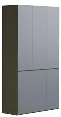 Produktbild von Büroschrank Aktenschrank Modern Grau Hoch Türen grifflos Stauraum schlicht Stil