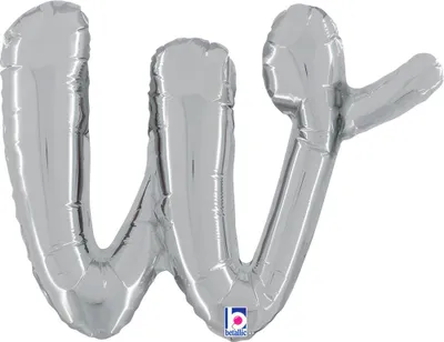 Produktbild von 14"/Ø36cm Folienballon Buchstabe Skript Silber | W
