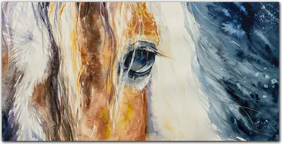 Produktbild von Coloray - Bild aus Glas - Glasbilder - 100 x 50 cm - Glasblock mit Bild Gehärtetes Glas Wohnzimmer Küche Dekoration Wanddekoration - Tier Pferd