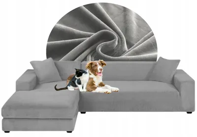 Produktbild von 2er Set Sofabezug - Hellgrau - 2-Sitzer 145-185 cm - Elastischer Couchbezug Stretch