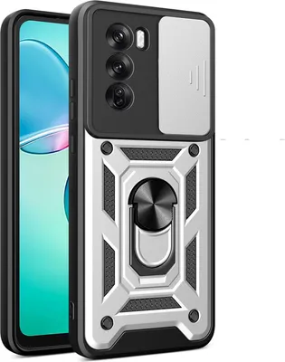 Produktbild von Hülle für Oppo Reno12 Pro 5G Magnetische Ring Ständer Halter Dia Kameraschutz TPU Bumper Silikon Schutzhülle Silber