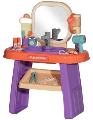 Produktbild von LED Kinderfrisiertisch Mit Musik Wasserhahn Acrylspiegel Lila 55 x 29 x 71 cm