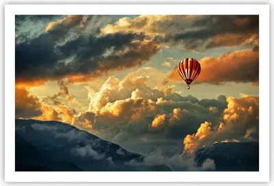 Produktbild von Poster - Poster ohne Rahmen - Wolken Ballon Flug - 91,5x61 cm - Wand Bild - Wanddeko - Wandbilder - Kunstposter - Wandposter - Bilder - Kunstdruck - Wanddekoration - Wandbild - P2XAA91x61-3791