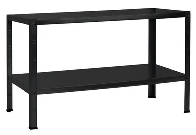 Produktbild von SCHULTE Regalwelt Steckregal mit 2 PowerMAX Fachböden, 65 kg Tragkraft, 43x120x40 cm (HxBxT), schwarz-Struktur, Blackline, Lagerregal, Werkstattregal