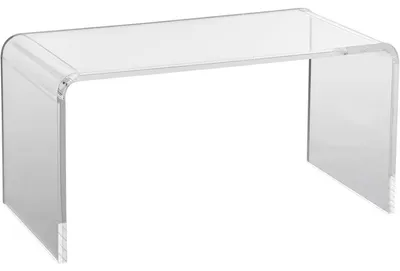 Image de Table d'appoint en forme de U, dimensions 813 x 401 x 414 mm, en acrylique transparent
