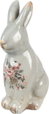 Produktbild von Clayre & Eef Dekorationsfigur Kaninchen 27 cm Grau Keramik