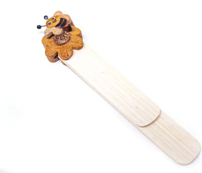 Produktbild von Holz-Lesezeichen - Biene mit Blume - 12,5 cm