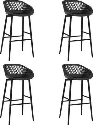 Image de Maison Exclusive - Lot de 4 tabourets de bar, noir