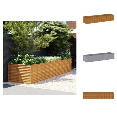 Immagine prodotto di vidaXL Letto rialzato 386x100x69 cm in acciaio corten - Vasi e fioriere