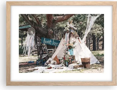 Produktbild von Gerahmtes Poster - Rahmen in heller Eiche - Jungvermählten Liebe Landschaft - 40x30 cm - Wand Bild - Wanddeko - Wandbilder - Kunstposter - Wandposter - Bilderrahmen - Bilder - P2NAA40x30-4642