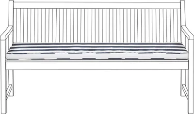 Obrázek produktu pro BELIANI Venkovní sedák na lavičku modrý a bílý pruhovaný polyesterový voděodolný 152 x 54 cm