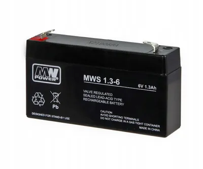 Obrázek produktu pro Baterie olověná  6V / 1,3Ah MWS 1.3-6 Power AGM gelový akumulátor