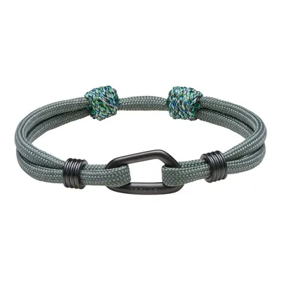 Wristband für Kletterer und Boulderer von 8b+; grau mit bunten Knoten; aus strapazierfähigem Material.