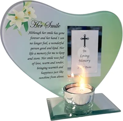 Productafbeelding van Glas Herinnering Kaarshouder en Fotoframe | Denken Aan Je Geschenken | Mama Herdenking Cadeau | Geheugengeschenken voor Moeder, Grootmoeder, Oma