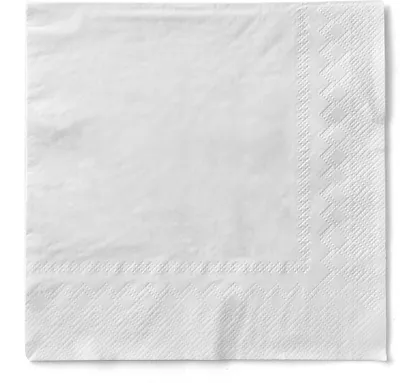 Produktbild von Tissue Serviette Weiss, 3-lagig, 33 x 33 cm, 100 Stück - Mank