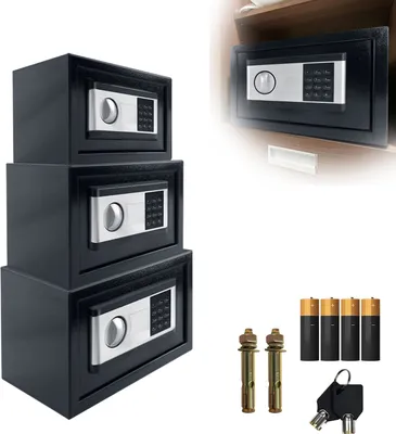 Produktbild von Sessamen-LP Trezor, 34L elektronický trezor na stenu, nábytkový trezor na peniaze, ohňovzdorný, vodotesný, s kombinačným zámkom a kľúčom, 38x30x30cm