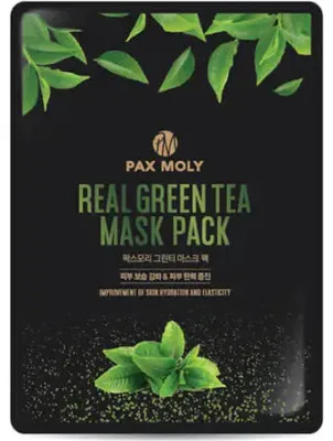 Productafbeelding van Pax Moly Real Green Tea Mask Pack 25ml - Kalmerend gezichtsmasker in doek met groene thee-extract