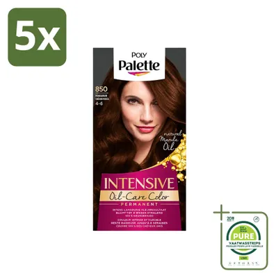 Obrázok produktu pre 5 ks balenia farby na vlasy Poly Palette, odtieň moka, 850, objem 115 ml – veľké balenie