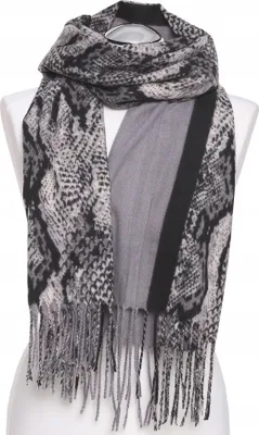Imagen del producto de Bufanda elegante para mujer, con estampado y grandes flecos, marca MORAJ