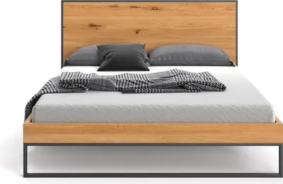 Produktbild von Designer-Frame-Bett 200x200 cm, Massivholz, Designermöbel